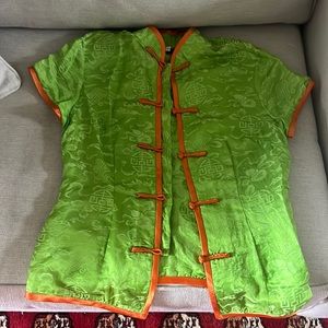 Silver dragon Shanghai silk shirt.